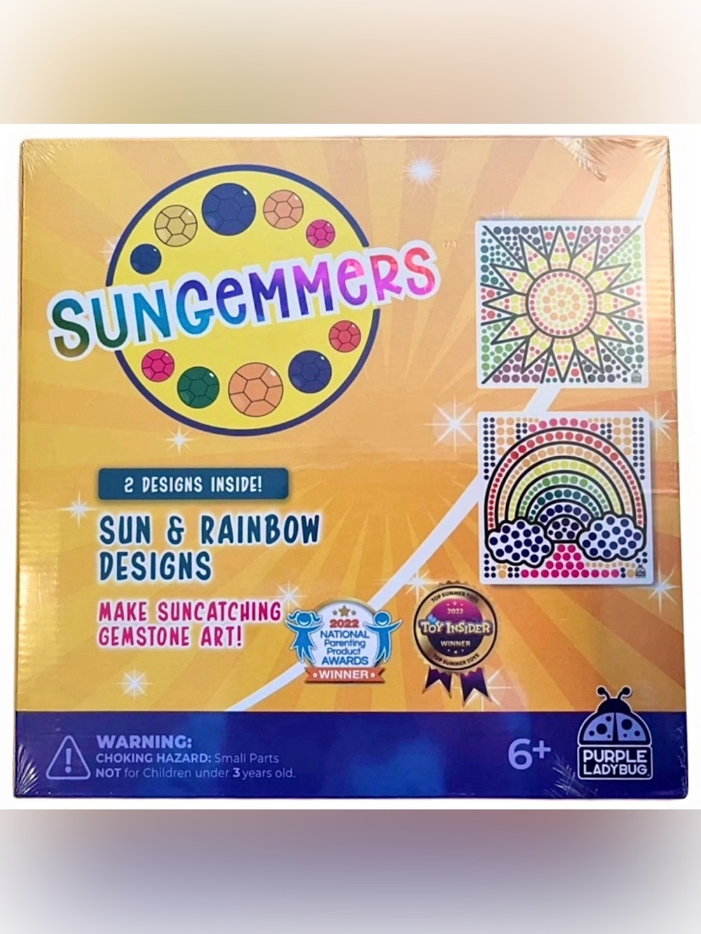 Purple Ladybug SunGemmers Kit - Sun Catcher Gem Art Kids Craft Set NEW Sealed